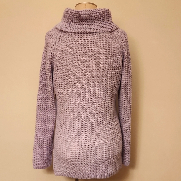 Purple knit cowl neck sweater - Picture 3 of 5